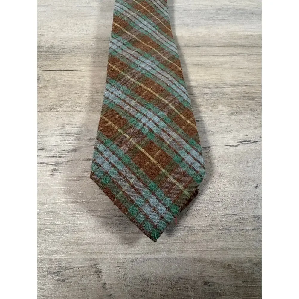 Chaps Ralph‎ Lauren Vintage Cotton Polyester Blend Green Brown Men's Tie
